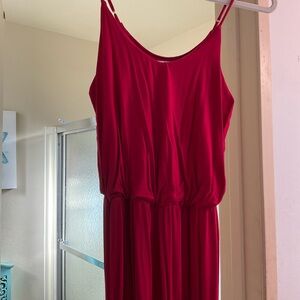 Lush Deep Raspberry Sleeveless Maxi Dress